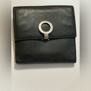 Bulgari Black Textured Leather Wallet